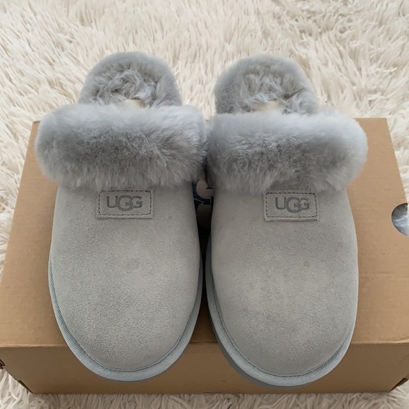 New ugg light grey genuine shearling slipper - Picture 2 of 14